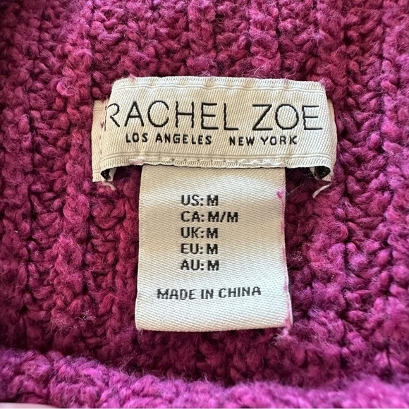 Rachel Zoe Pink Cowl Neck Sweater with Ribbed Knit - Picture 4 of 5